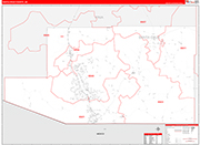 Santa Cruz Wall Map Red Line Style